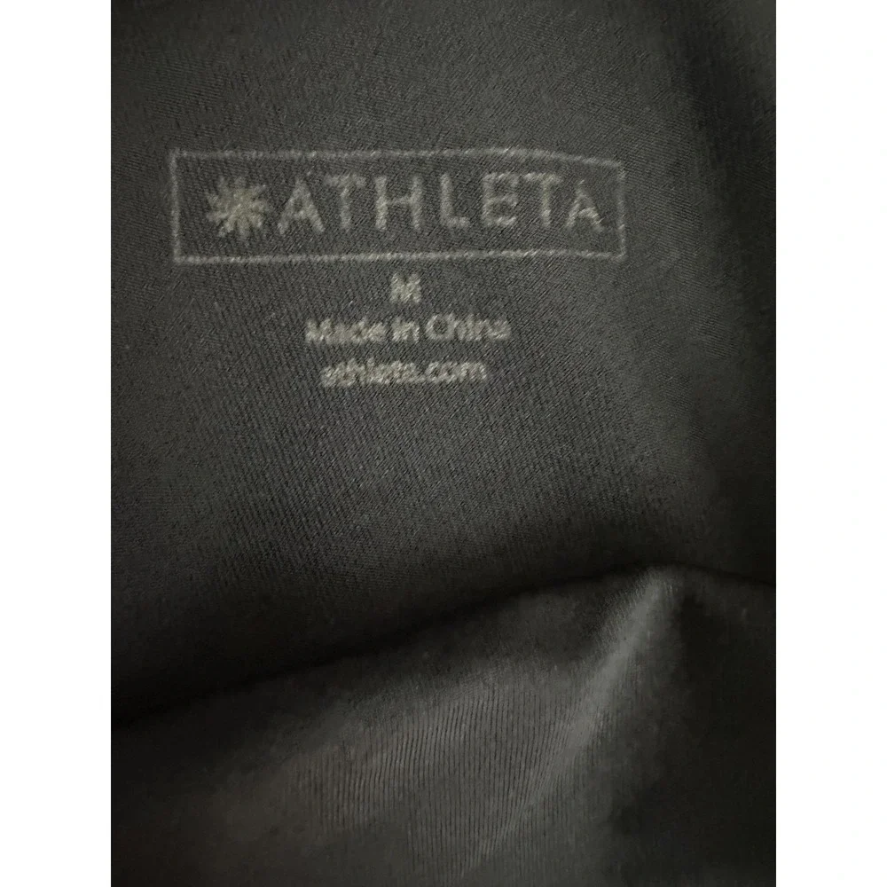 Athleta Leggings Womens Large Black Fold Over High Waist Yoga Pants Athletic Gym